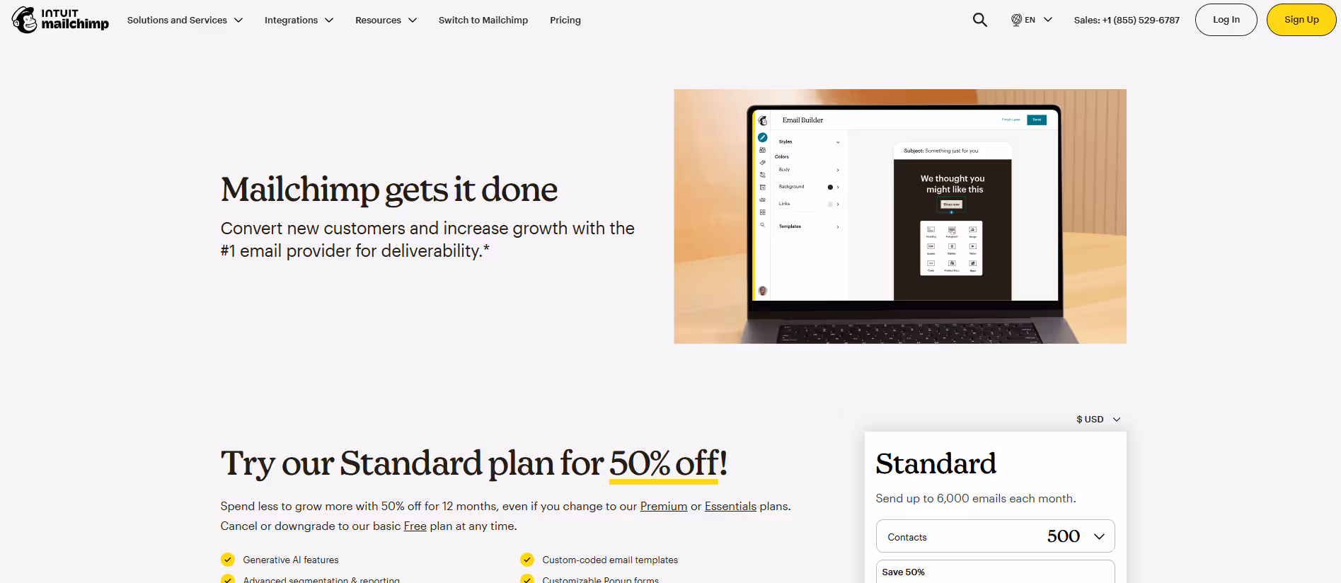 MailChimp product screenshot