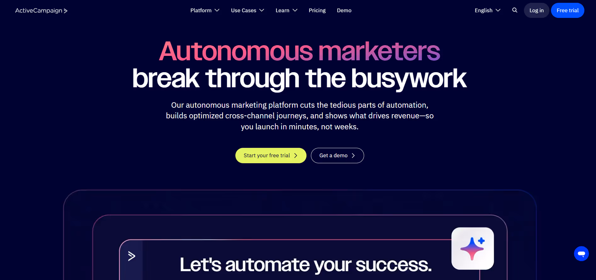ActiveCampaign product screenshot