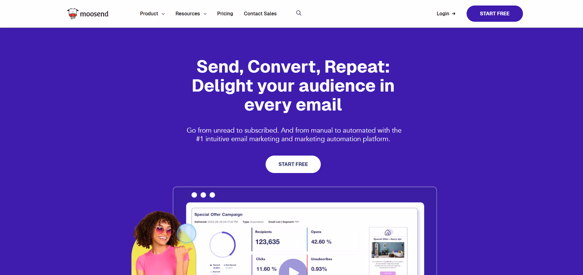 Moosend product screenshot