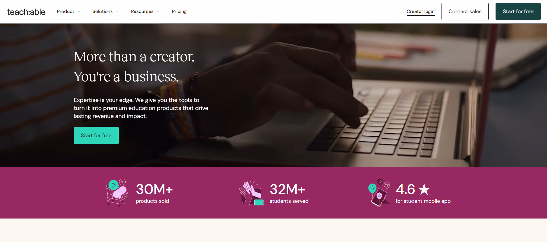 Teachable product screenshot