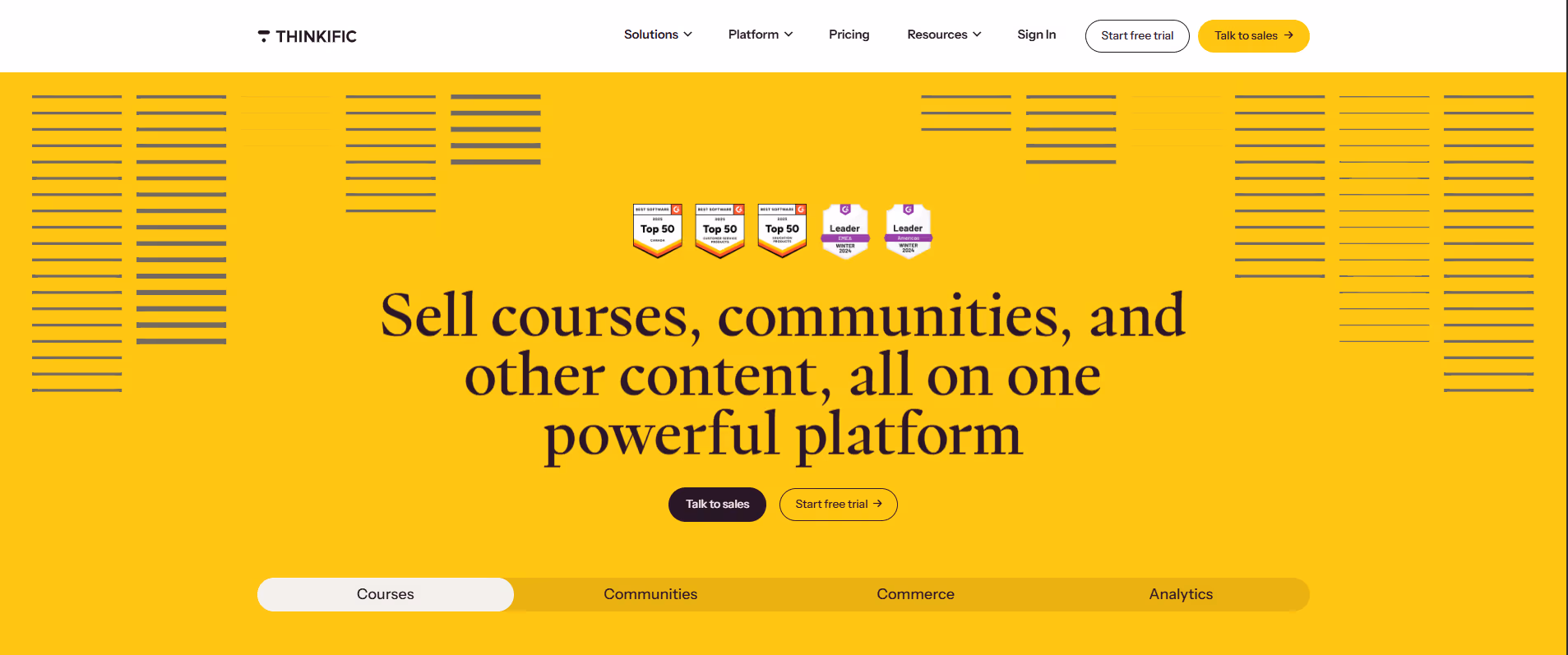 Thinkific product screenshot