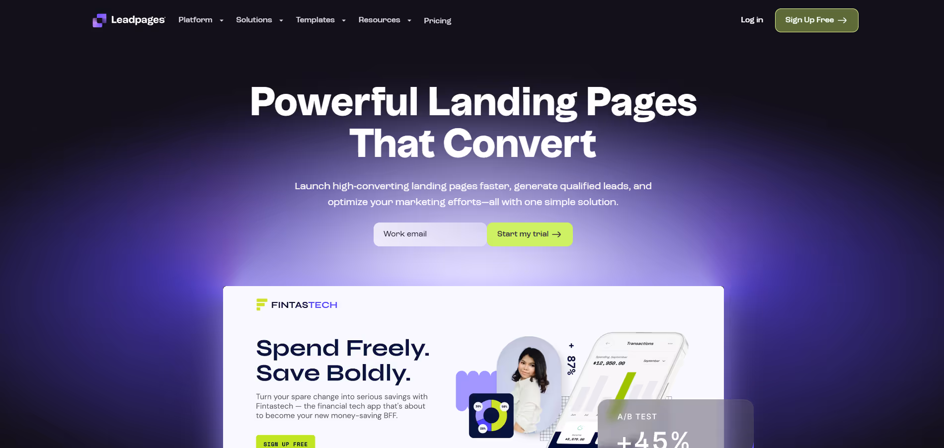 Leadpages product screenshot