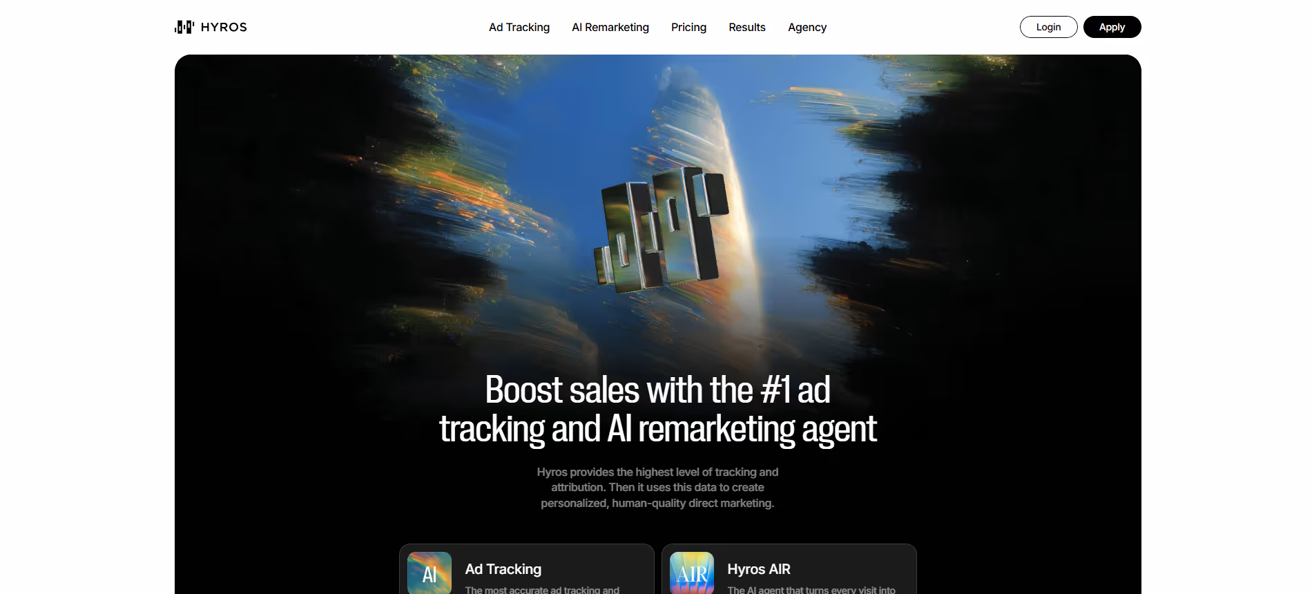 Hyros product screenshot