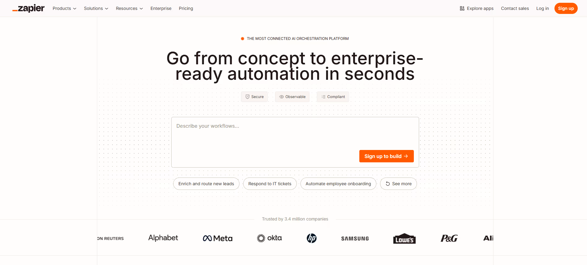 Zapier product screenshot