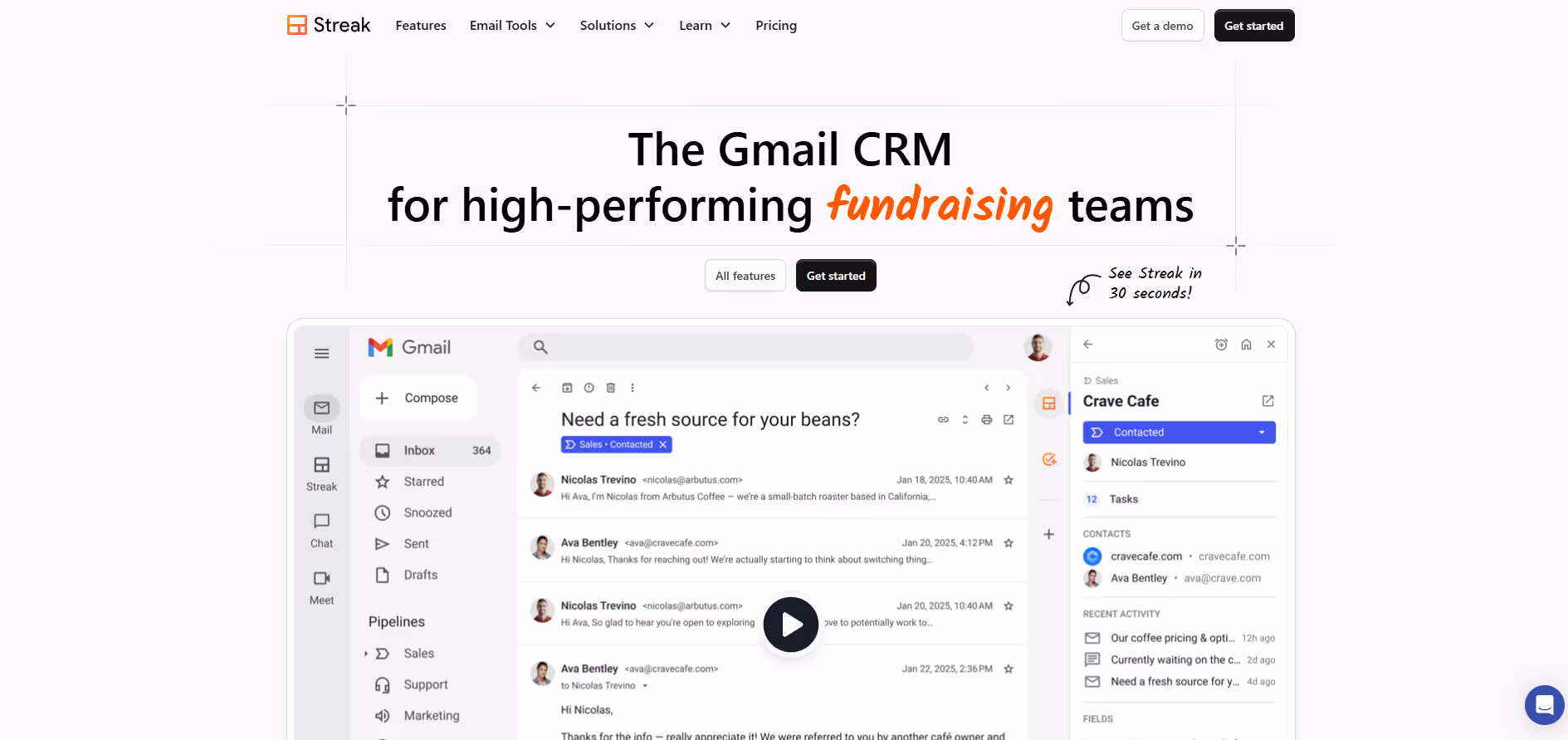Streak product screenshot