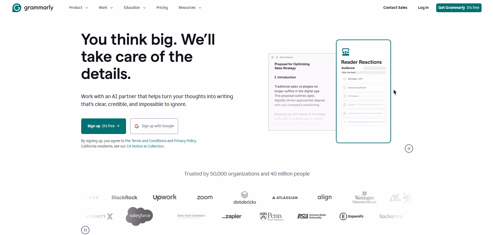 Grammarly product screenshot