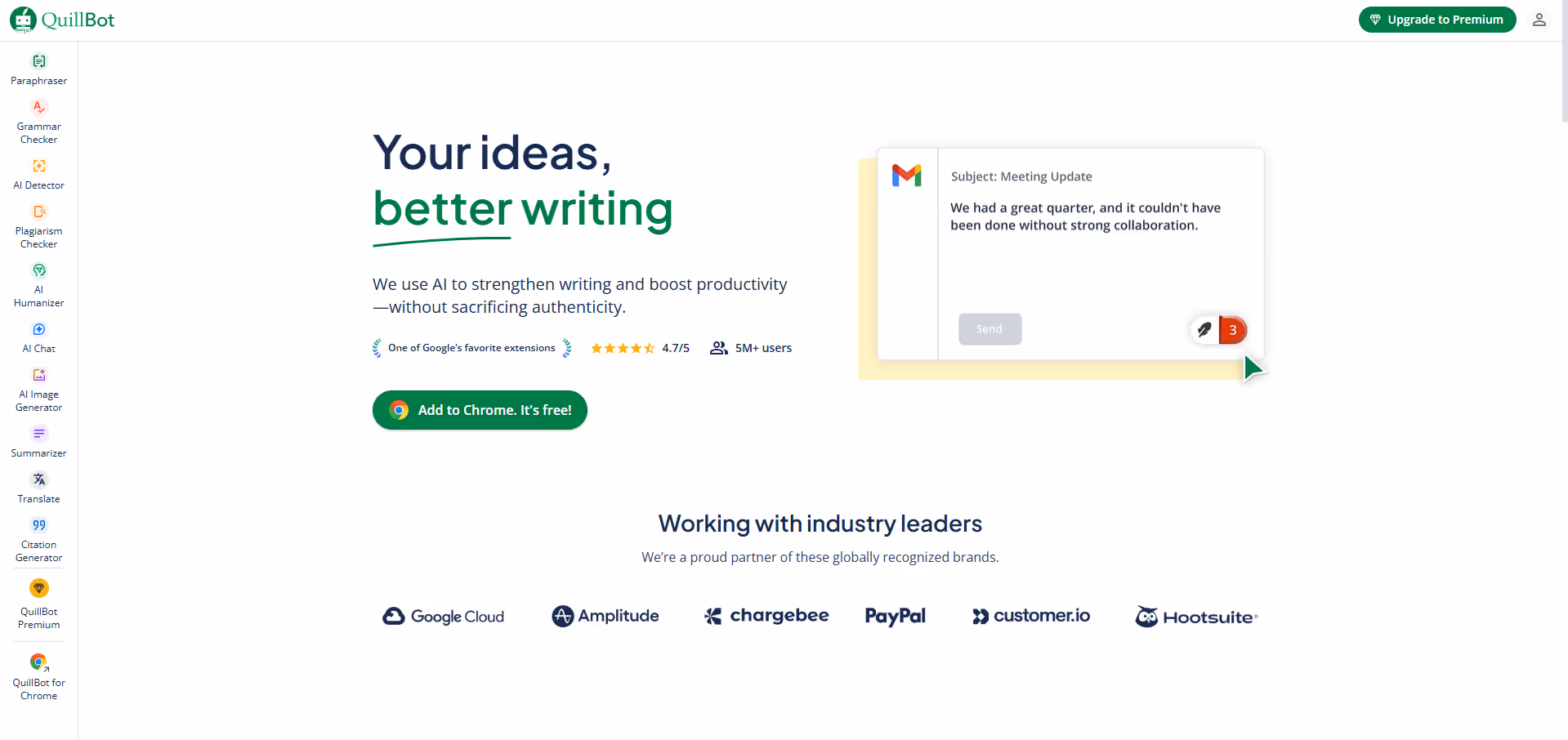 QuillBot product screenshot