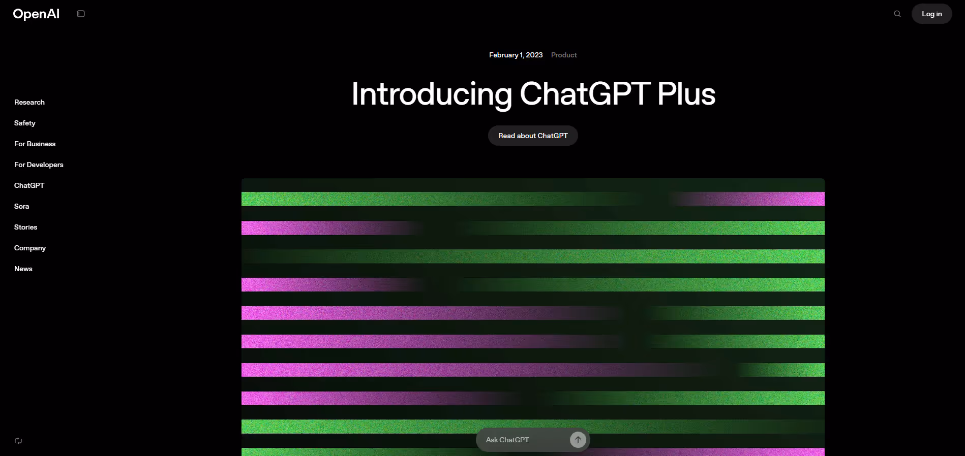 ChatGPT Plus product screenshot
