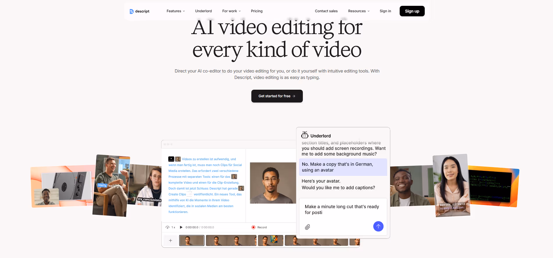 Descript product screenshot