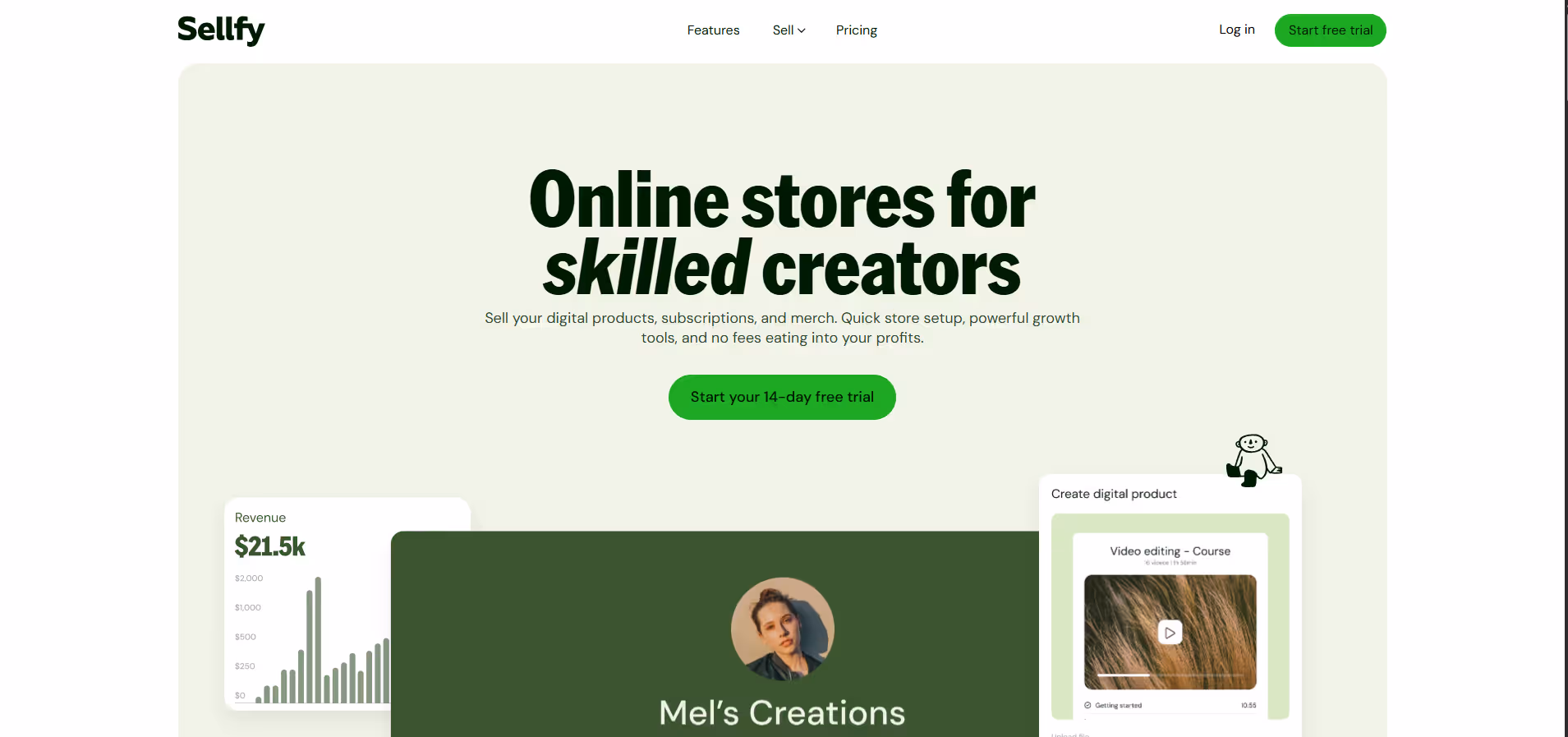 Sellfy product screenshot