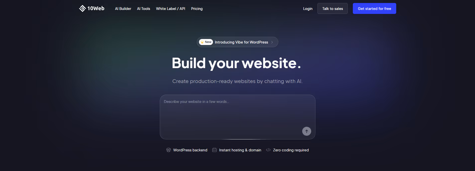 10Web product screenshot