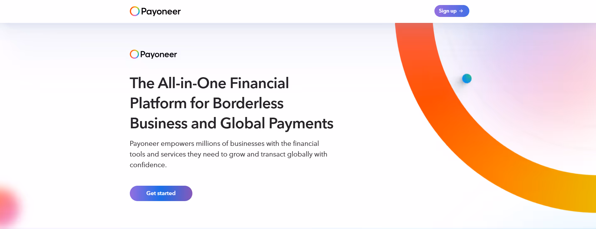 Payoneer product screenshot