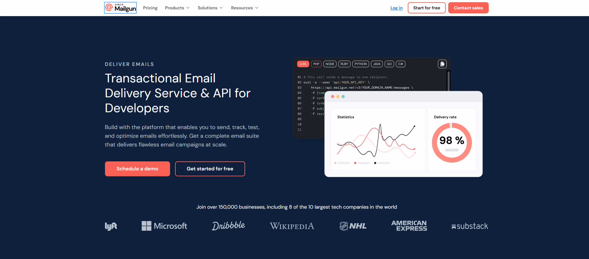 Mailgun product screenshot