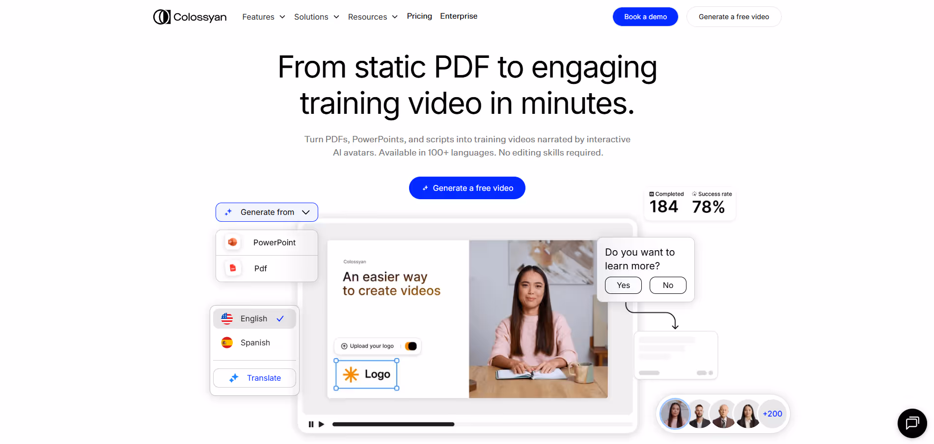 Colossyan product screenshot