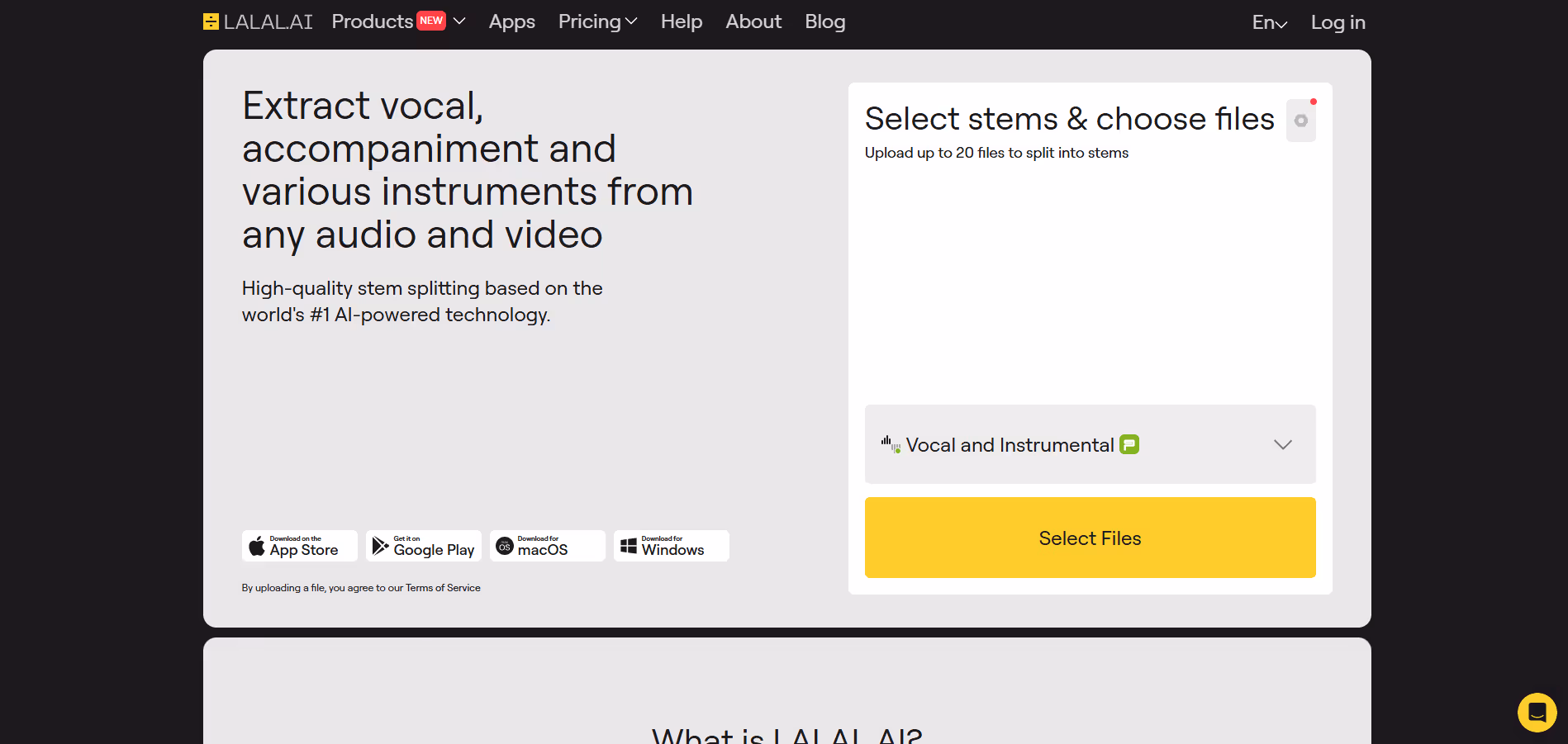 LALAL.ai product screenshot