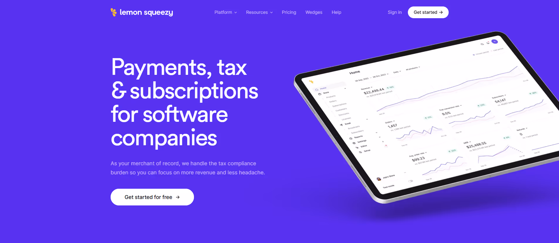 Lemon Squeezy product screenshot