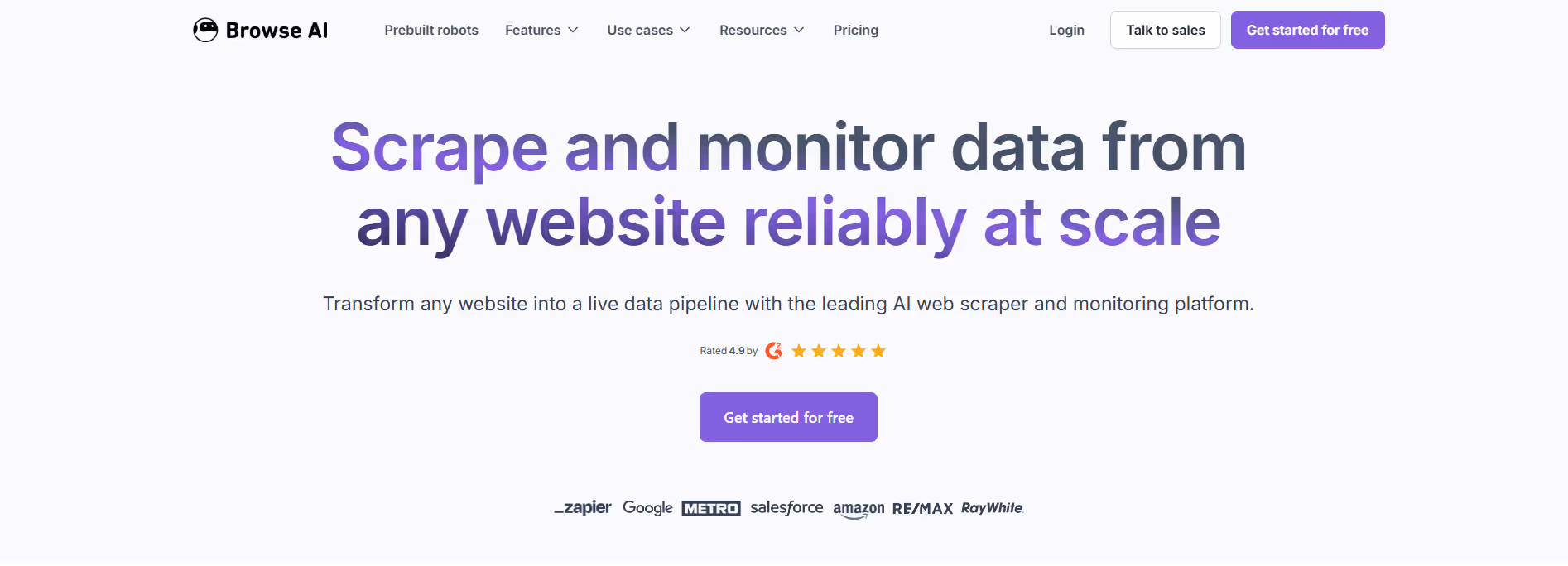 Browse AI product screenshot