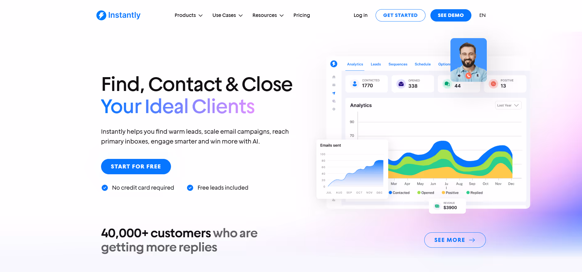 Instantly AI product screenshot