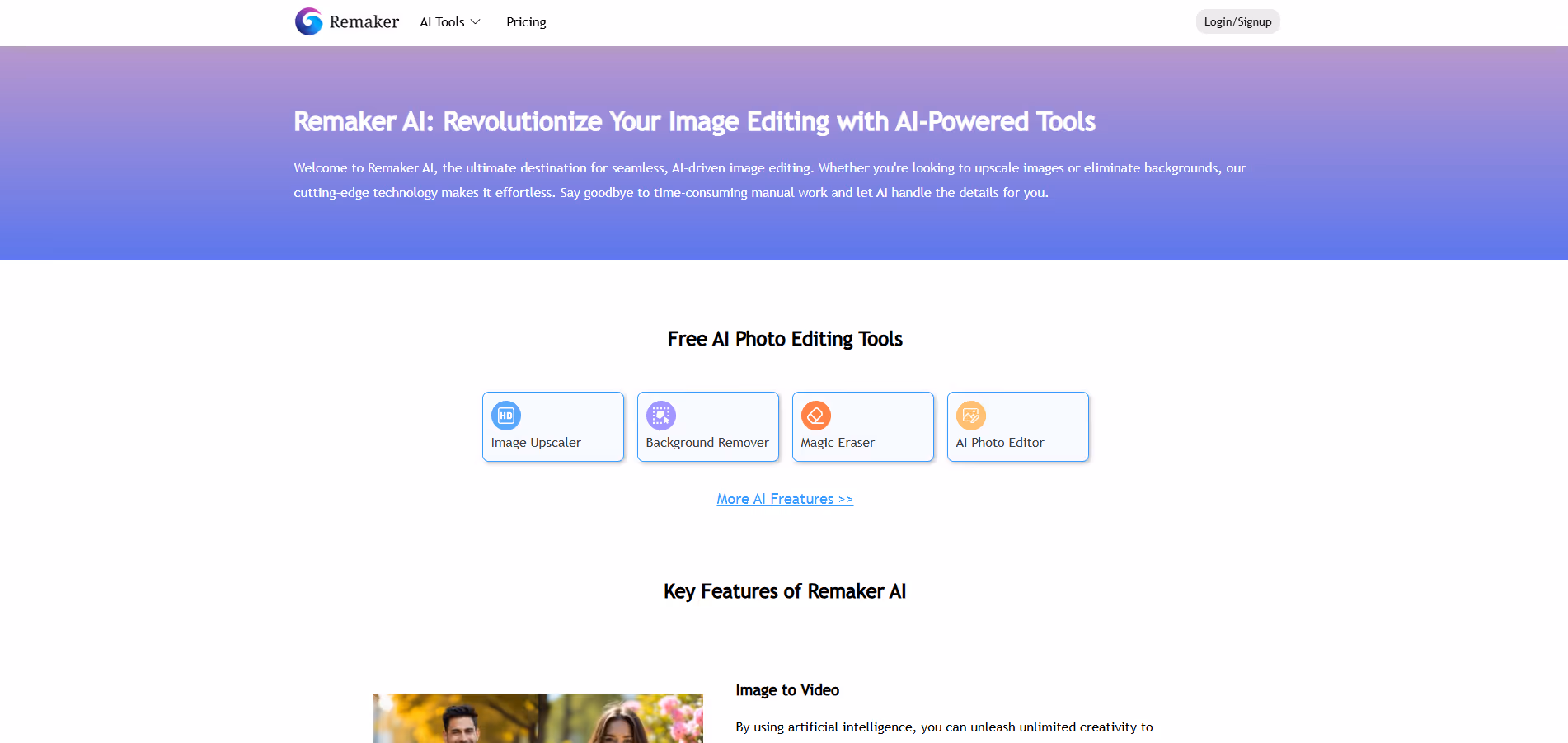 Remaker AI product screenshot
