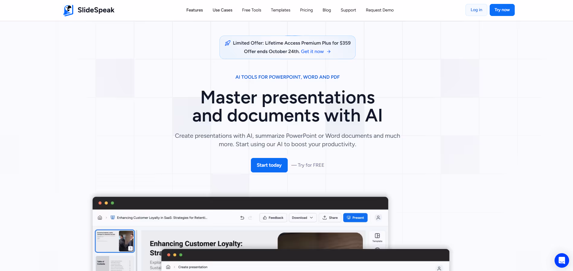 SlideSpeak AI product screenshot