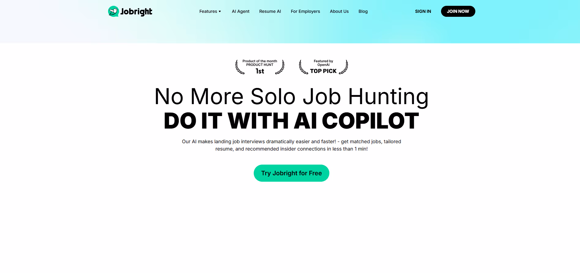 Jobright AI product screenshot