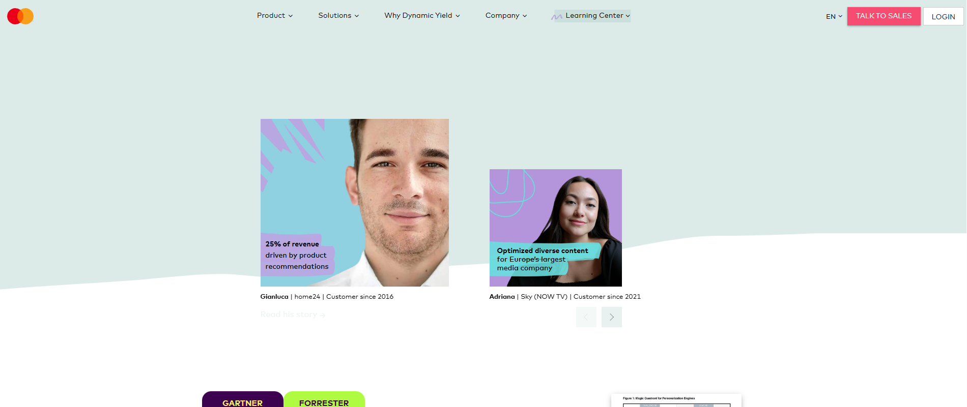 Dynamic Yield product screenshot