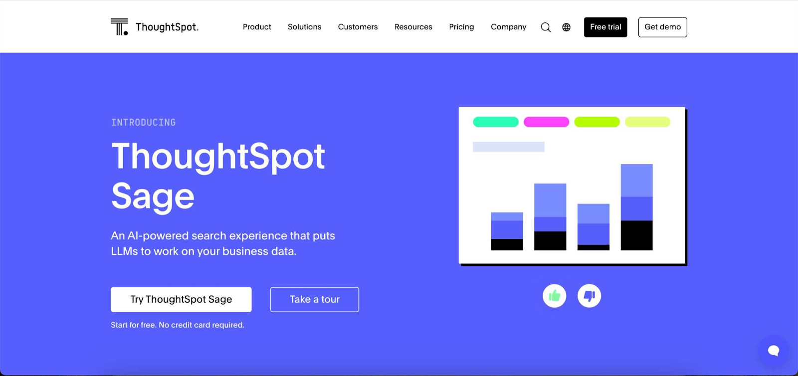 Thoughtspot Sage product screenshot