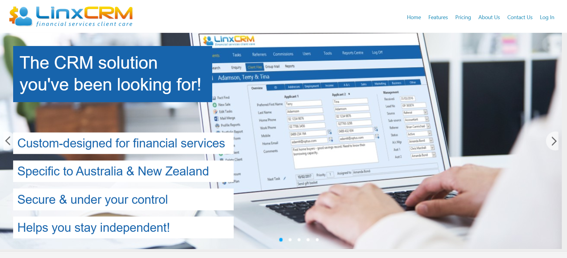 Lenix CRM product screenshot