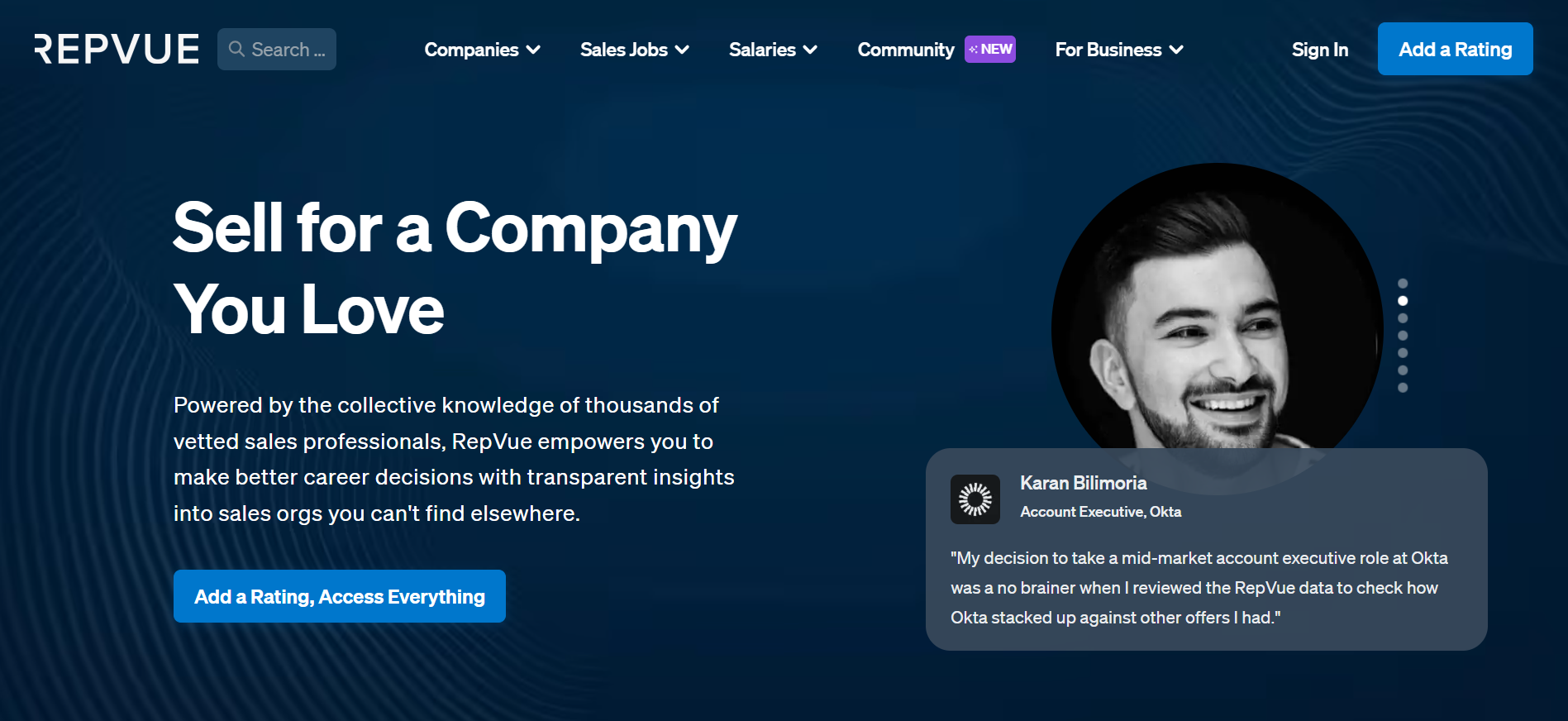 RepVue product screenshot