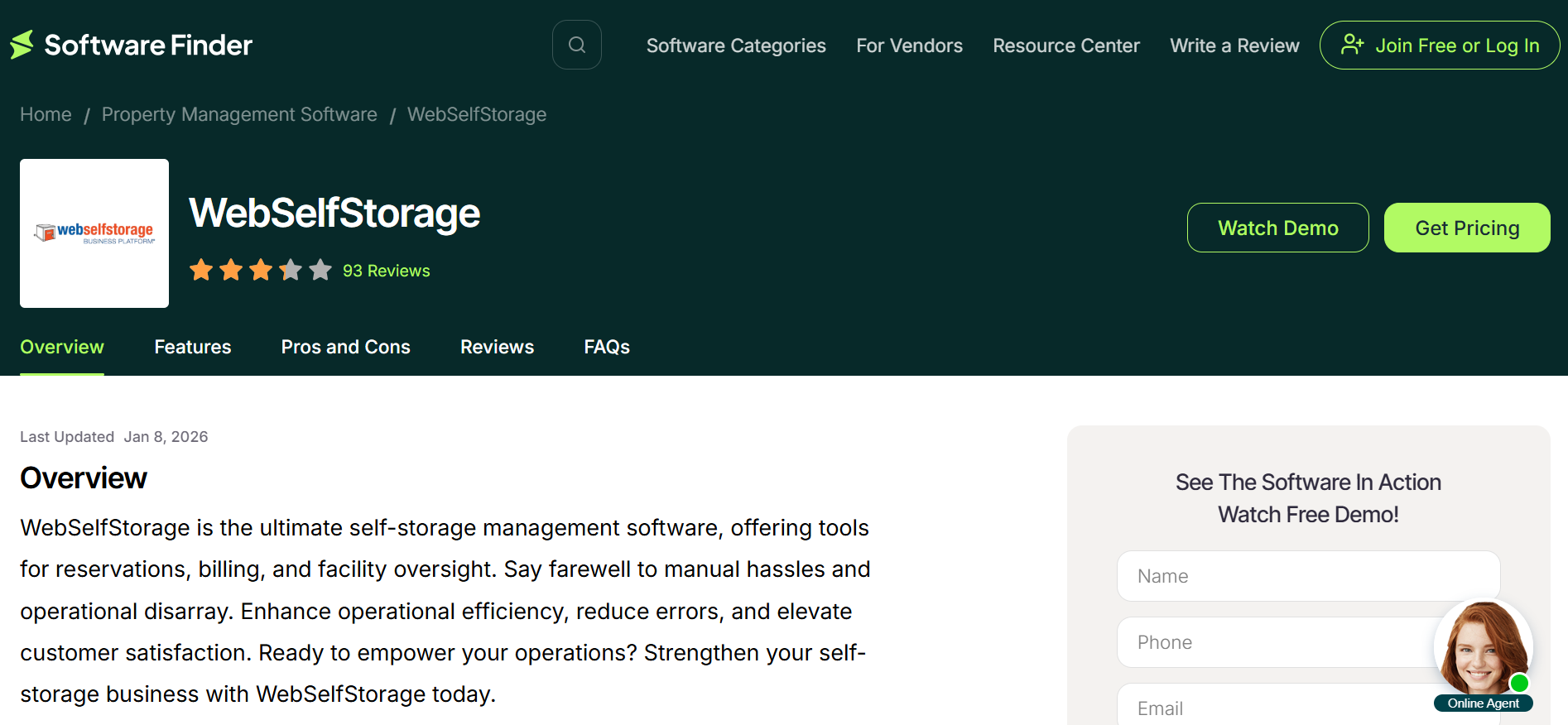 WebSelfStorage product screenshot