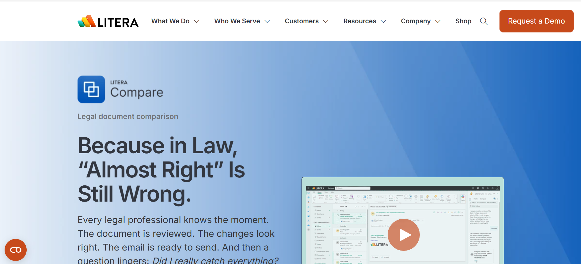 Litera Compare product screenshot