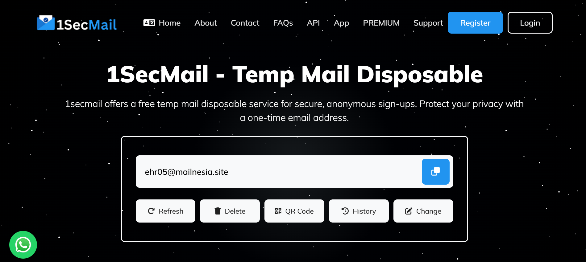 1SecMail product screenshot
