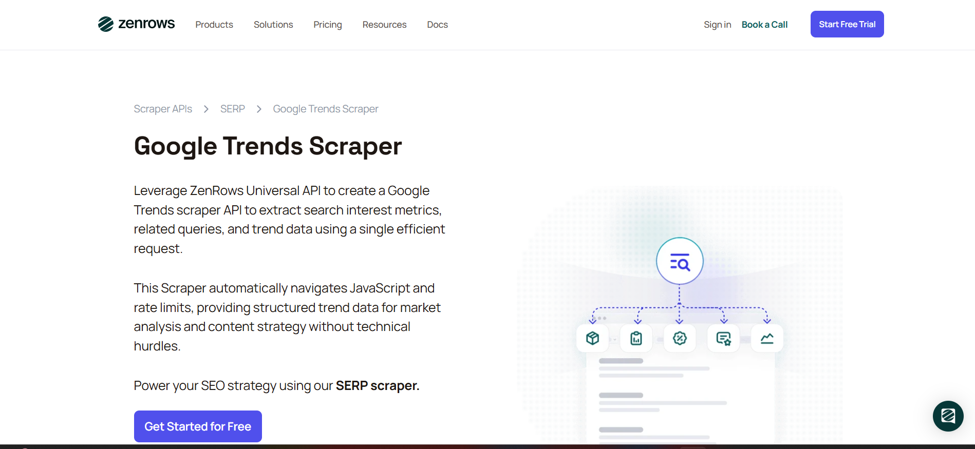 ZenRows Google Trends Scraper product screenshot