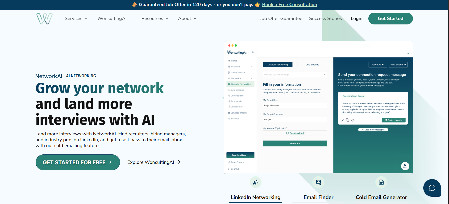 NetworkAI product screenshot