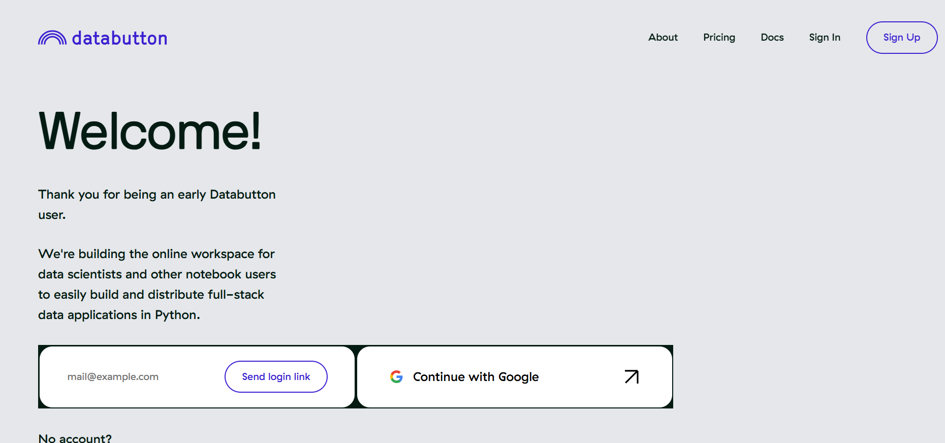 Data Button product screenshot