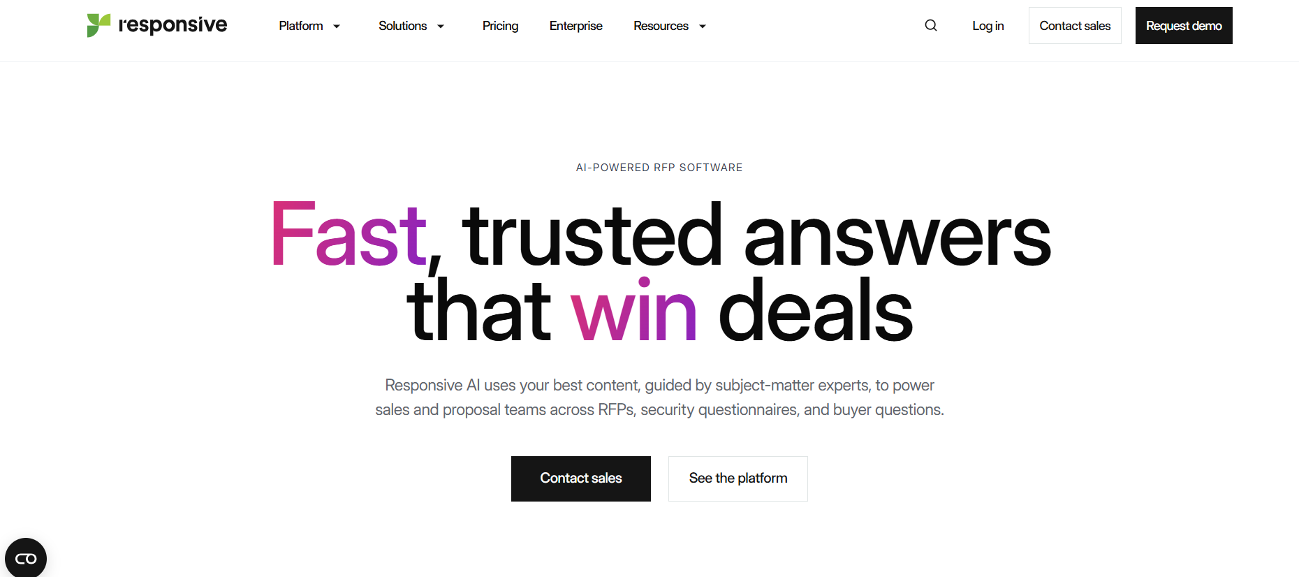 RFP360 / RFPIO (now Responsive.io) product screenshot