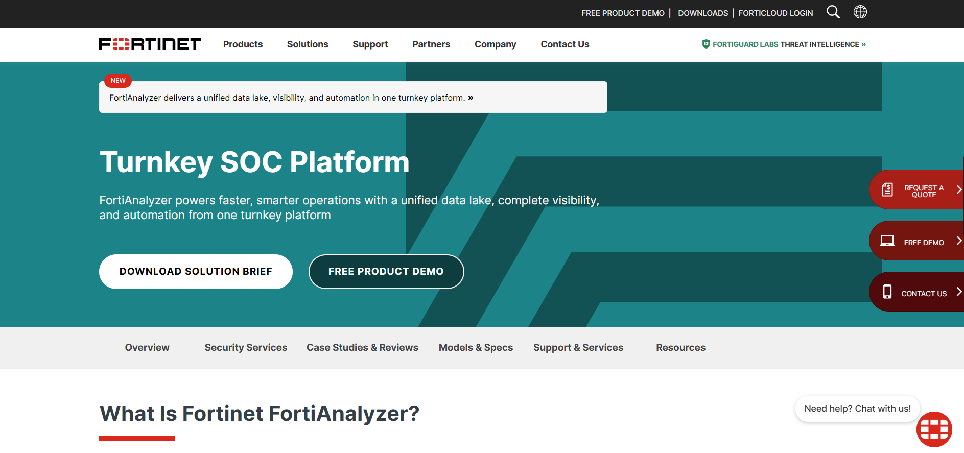 FortiAnalyzer product screenshot