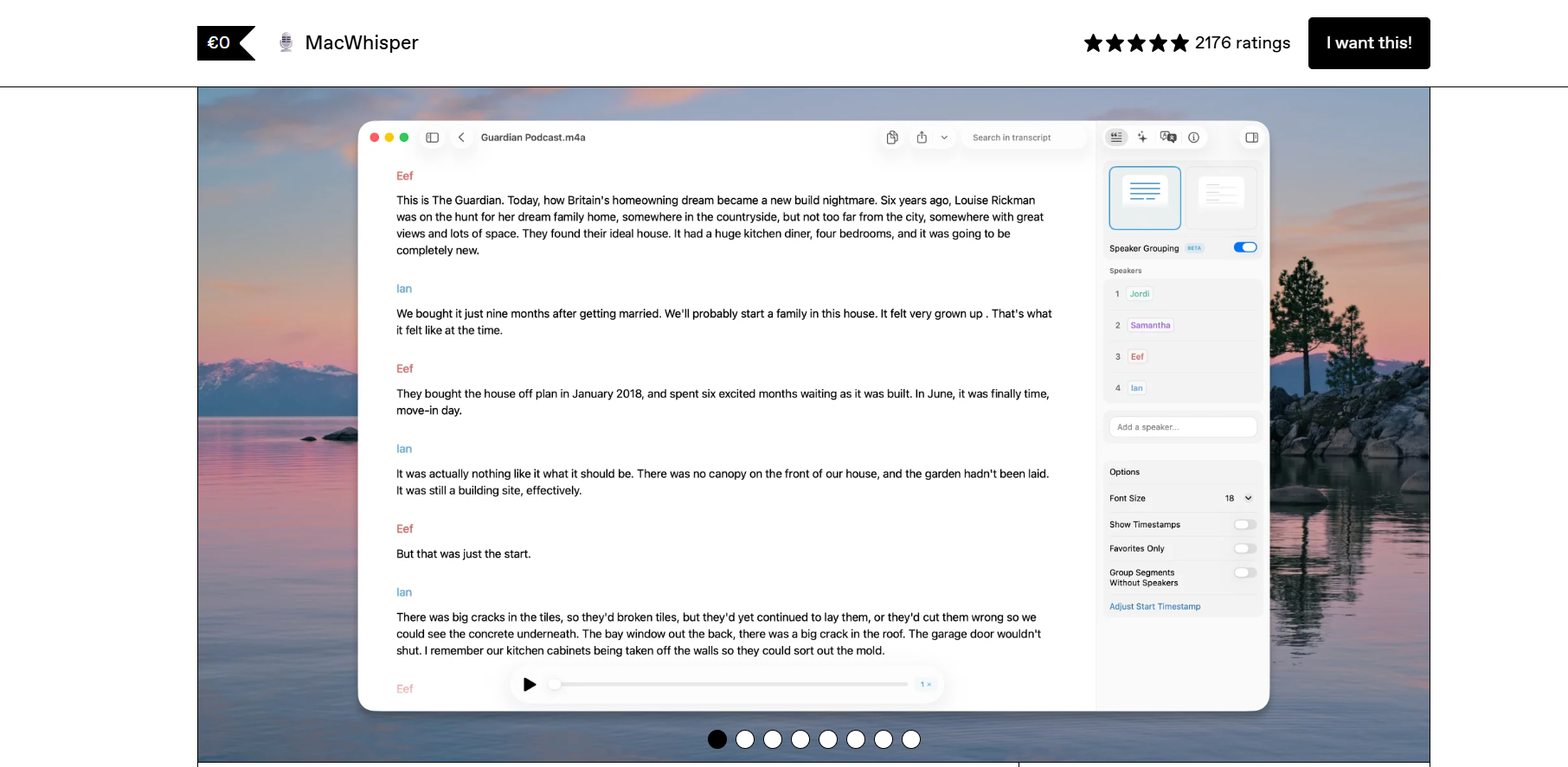 Mac Whisper product screenshot