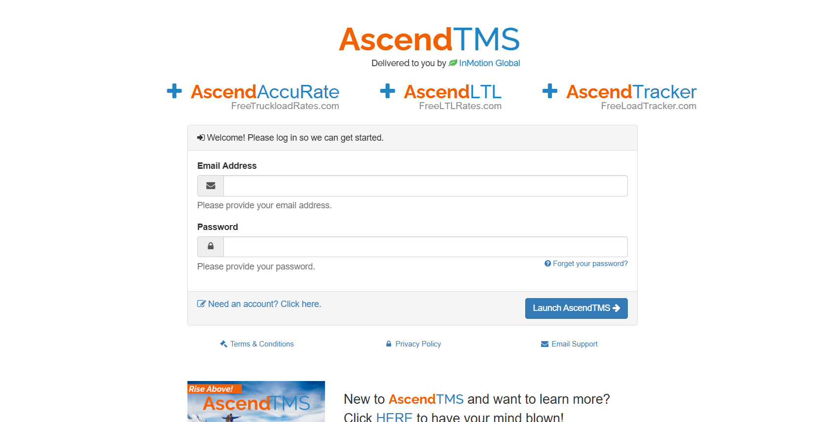 ascendtms product screenshot