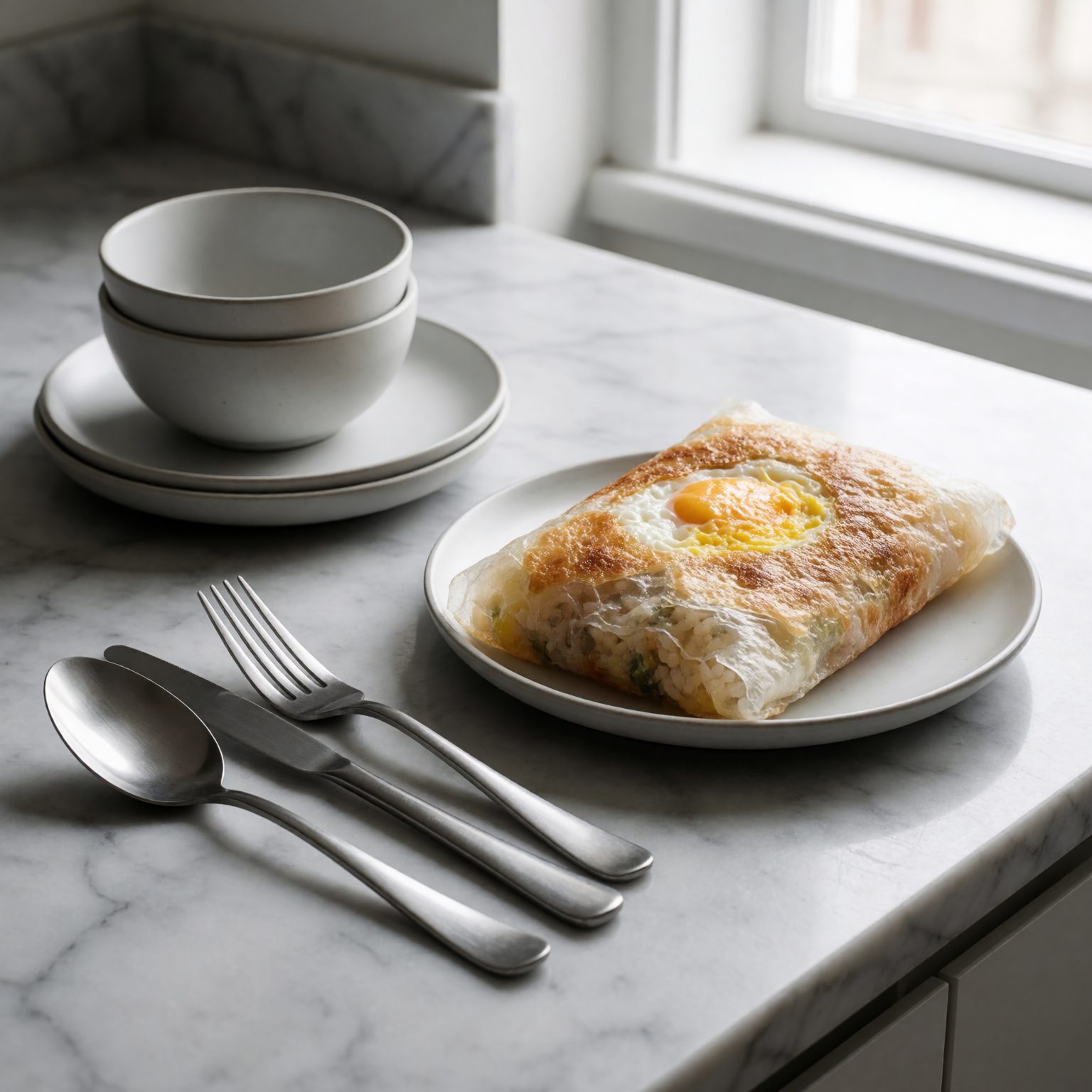 Crispy Rice Paper Croque Madame
