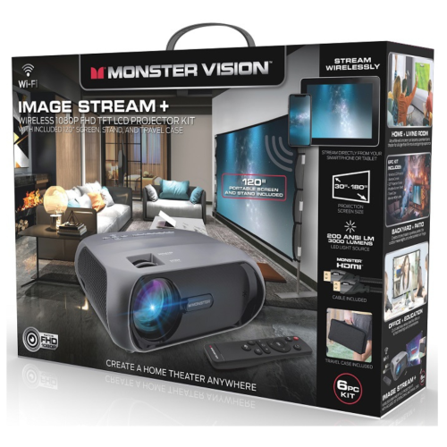 Image-Stream Wireless Extra-Bright 1080P TFD LCD Projector Kit