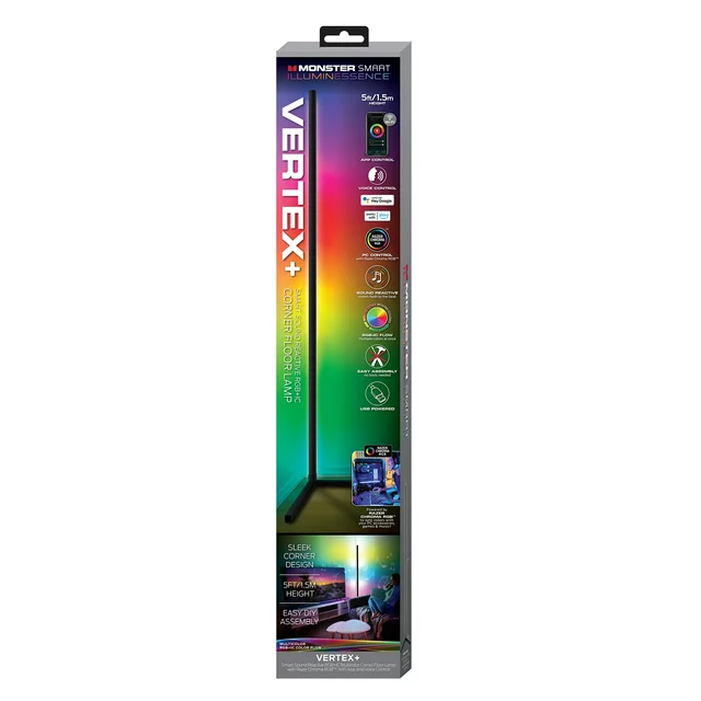 LED 5ft Vertex Color Flow Corner Floor Lamp