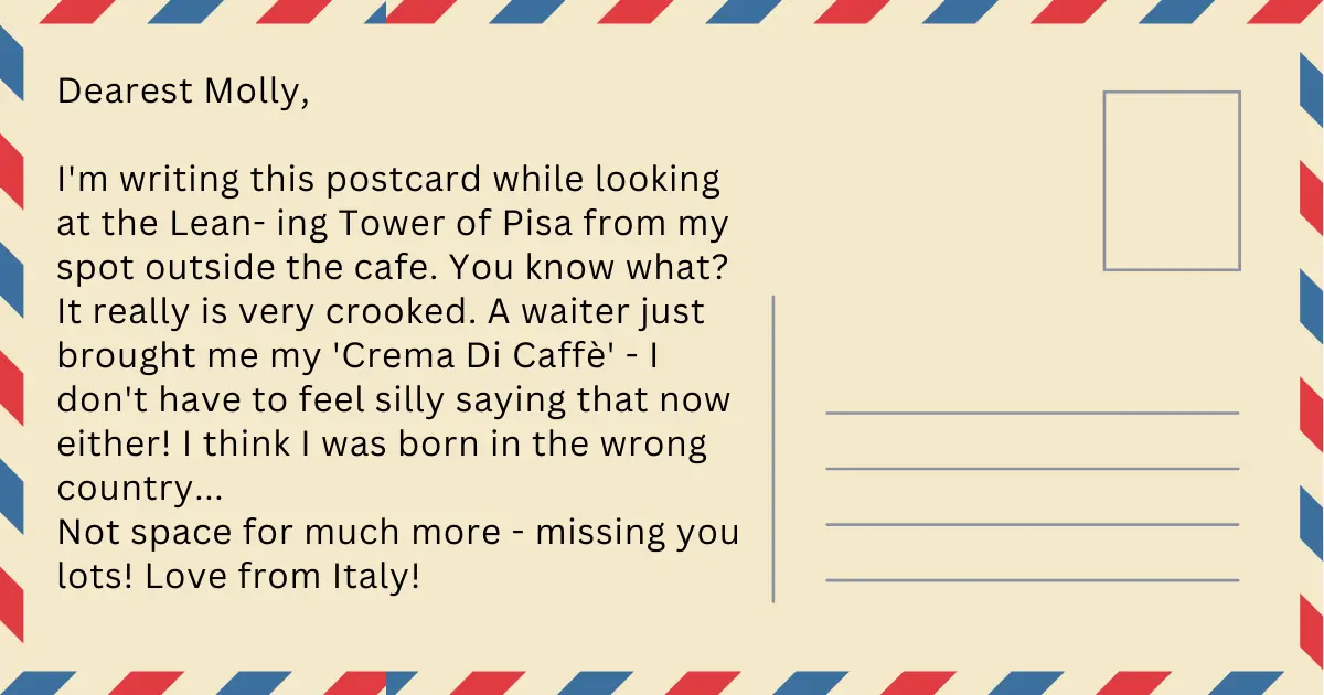 How To Write A Postcard With Examples 1474