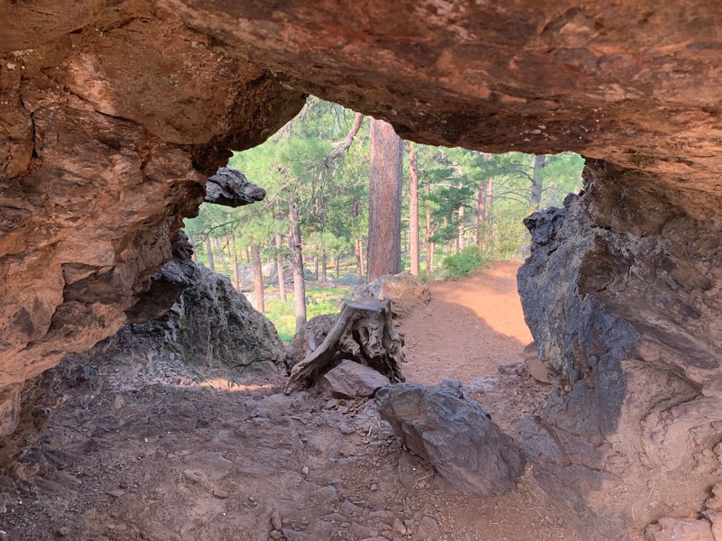 Cave framing Rushmore