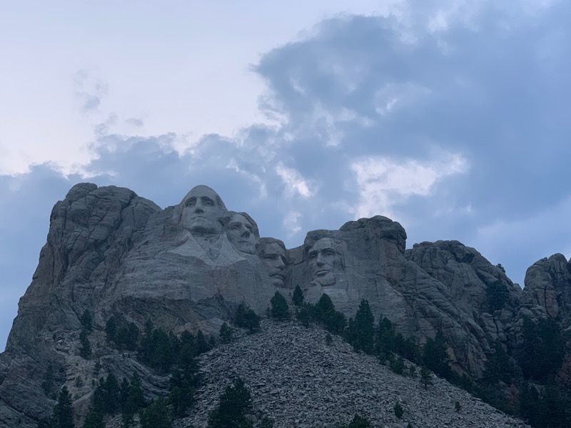 Moody mountain skies