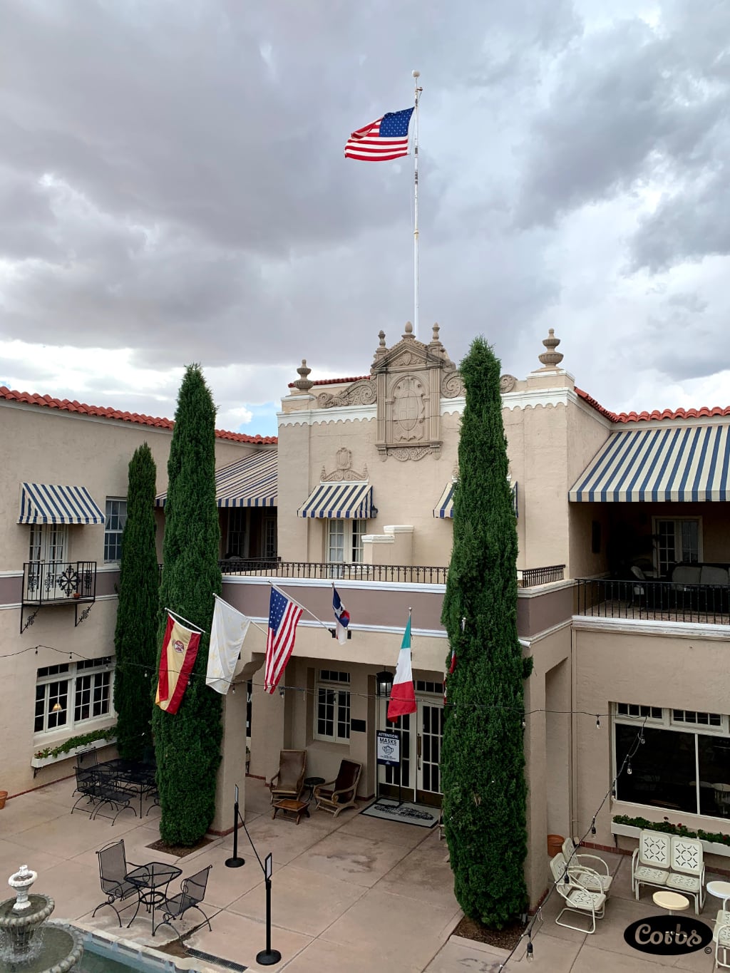 Hotel Paisano courtyard from our room.