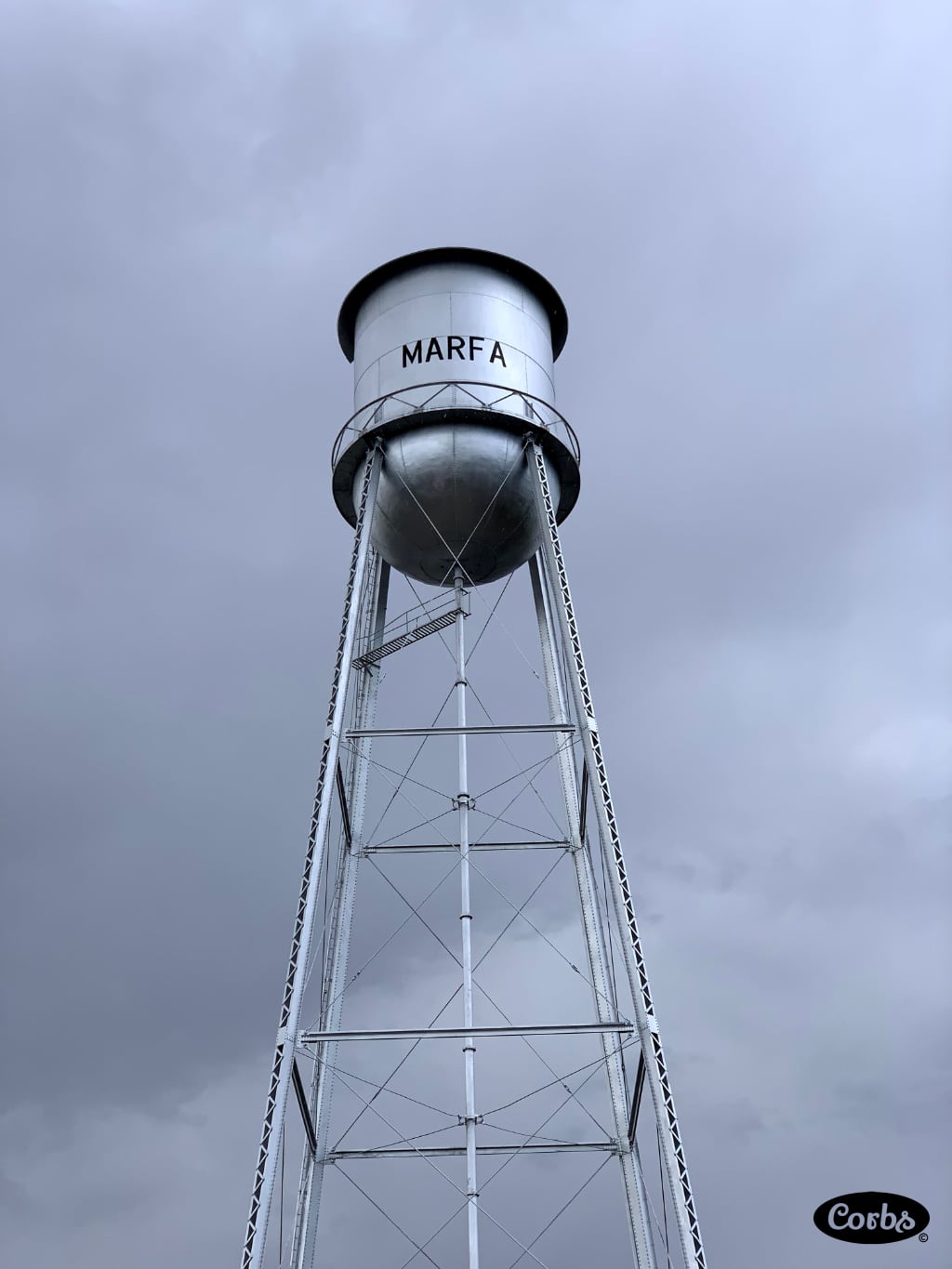 The ole silver Marfa water tower.