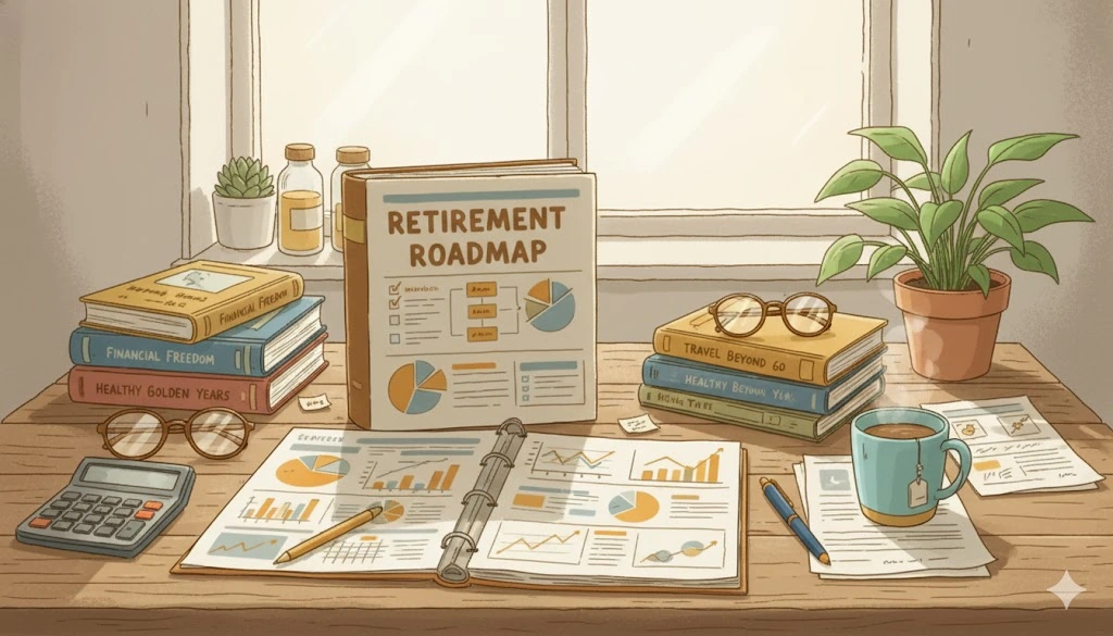 A guide to retirement on a table