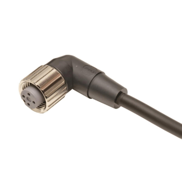 Omron XS2FM12PVC4A5M Sensor cable, M12 right-angle socket (female), 4-poles, A coded, PVC fire-retardant cable, IP67, 5 m