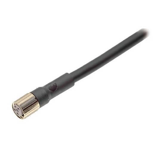 Omron XS3FM8PUR4S5M Sensor cable, M8 straight socket (female), 4-poles, PUR fire-retardant halogen free cable, IP67, 5 m